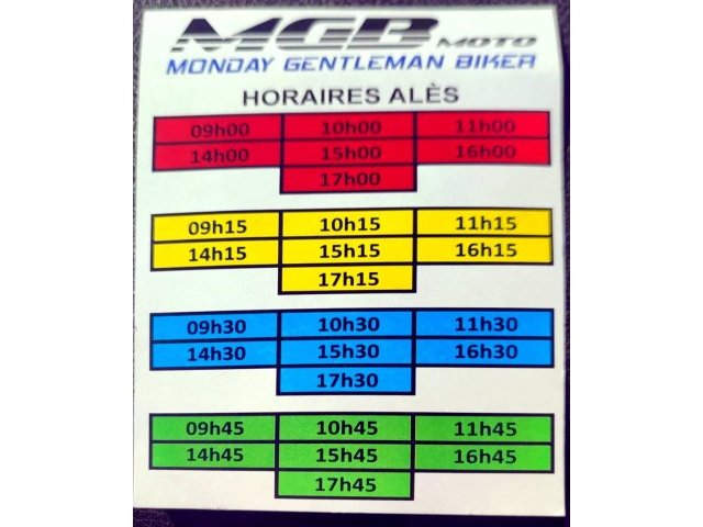 230218 Mes horaires de roulage en vert